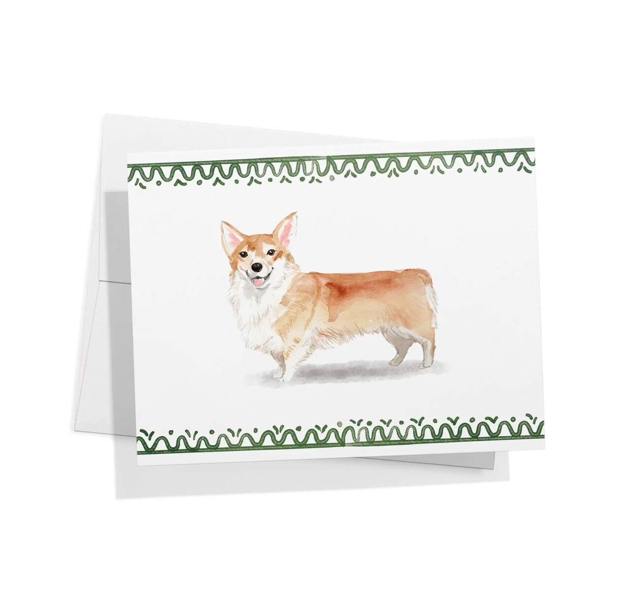 Twigs Paper - Pembroke Welsh Corgi Greeting Cards 12-Count - Corgi Dog Cards with Envelopes - Dog Lover Blank Note Cards - Eco-Friendly Recycled Paper - Made in USA (5.5 x 4.25)